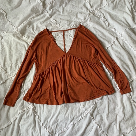 Burnt Orange Flowy Top - Picture 3 of 5